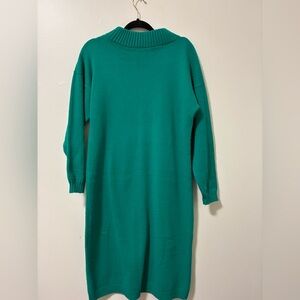 Teal Green Knit Maxi Dress - Women's Cozy Sweater Dress